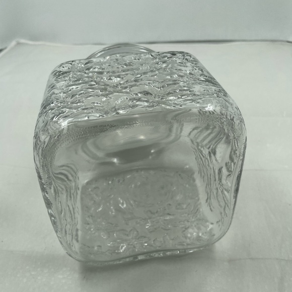 Princess House Fantasia Glass Canister Square Covered Jar With Lid - Picture 3 of 4